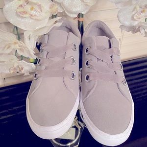 Issac Mizrahi Grey Suede Soho Sneaker/Tennis Shoe